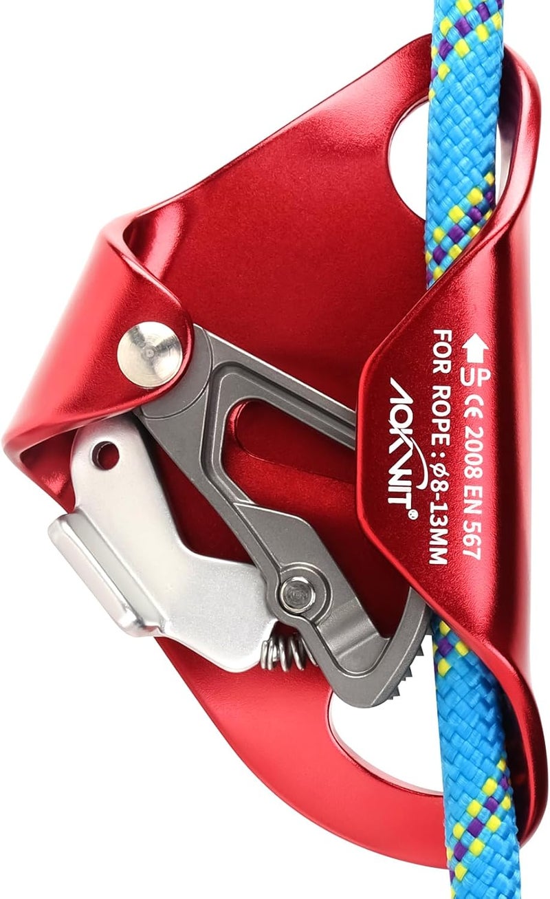 AOKWIT Chest Ascender Tree Climbing Gear Rope Grab High-Strength Aluminum Alloy Rappelling Equipment CE Certified for Rock Climbing Rescue Aerial Work Mountaineering Caving Arborist Work 8-13mm Ropes - Image 2